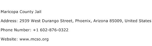 Maricopa County Jail Address Contact Number