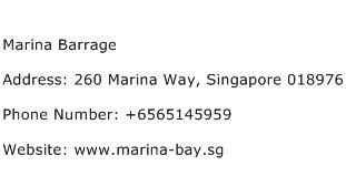 Marina Barrage Address Contact Number