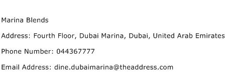 Marina Blends Address Contact Number