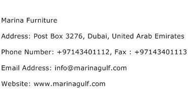 Marina Furniture Address Contact Number