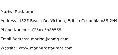 Marina Restaurant Address Contact Number