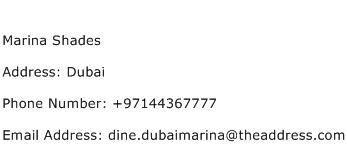 Marina Shades Address Contact Number