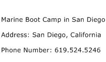 Marine Boot Camp in San Diego Address Contact Number