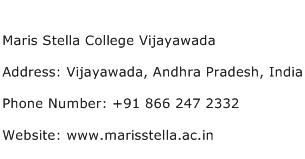 Maris Stella College Vijayawada Address Contact Number