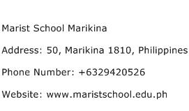 Marist School Marikina Address Contact Number