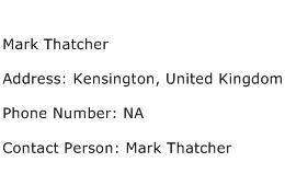 Mark Thatcher Address Contact Number