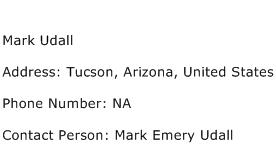 Mark Udall Address Contact Number