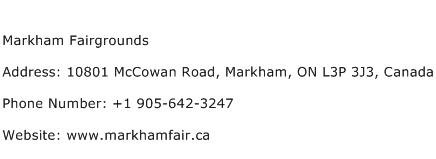 Markham Fairgrounds Address Contact Number