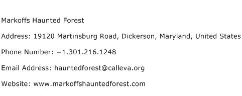 Markoffs Haunted Forest Address Contact Number