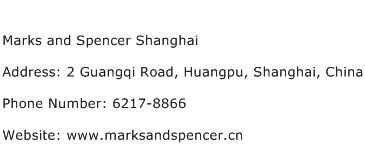 Marks and Spencer Shanghai Address Contact Number