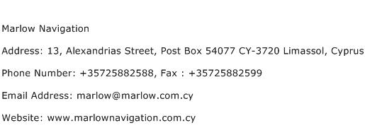 Marlow Navigation Address Contact Number