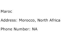 Maroc Address Contact Number