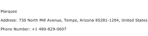 Marquee Address Contact Number