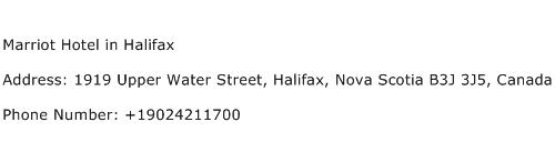 Marriot Hotel in Halifax Address Contact Number