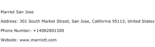 Marriot San Jose Address Contact Number