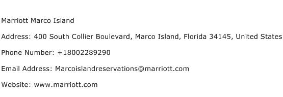 Marriott Marco Island Address Contact Number