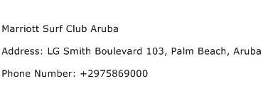 Marriott Surf Club Aruba Address Contact Number