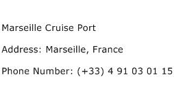 Marseille Cruise Port Address Contact Number