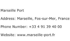 Marseille Port Address Contact Number