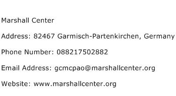 Marshall Center Address Contact Number