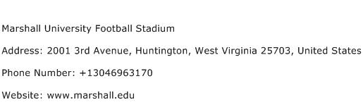 Marshall University Football Stadium Address Contact Number