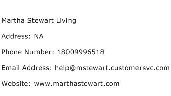 Martha Stewart Living Address Contact Number