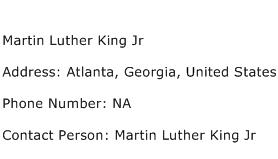 Martin Luther King Jr Address Contact Number