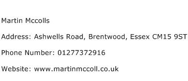 Martin Mccolls Address Contact Number