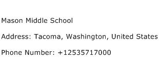 Mason Middle School Address Contact Number