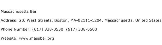 Massachusetts Bar Address Contact Number