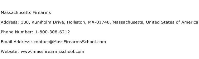 Massachusetts Firearms Address Contact Number