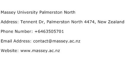 Massey University Palmerston North Address Contact Number