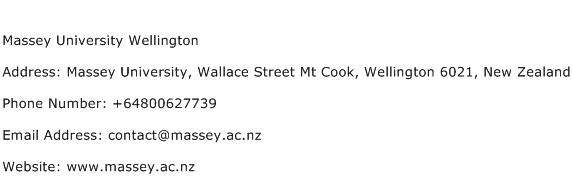 Massey University Wellington Address Contact Number