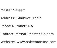 Master Saleem Address Contact Number
