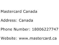 Mastercard Canada Address Contact Number