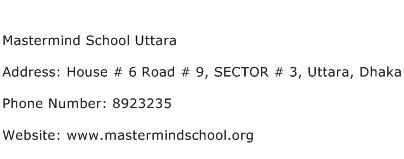 Mastermind School Uttara Address Contact Number