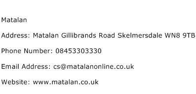 Matalan Address Contact Number