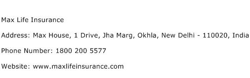 Max Life Insurance Address Contact Number