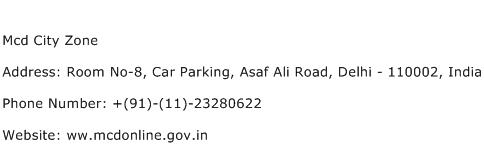 Mcd City Zone Address Contact Number