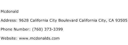 Mcdonald Address Contact Number