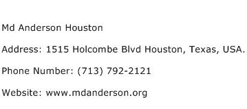 Md Anderson Houston Address Contact Number