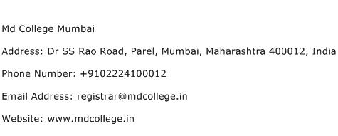 Md College Mumbai Address Contact Number