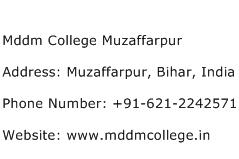 Mddm College Muzaffarpur Address Contact Number