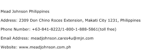 Mead Johnson Philippines Address Contact Number