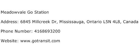 Meadowvale Go Station Address Contact Number