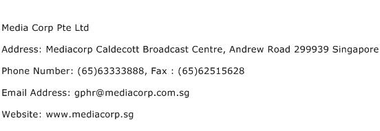 Media Corp Pte Ltd Address Contact Number