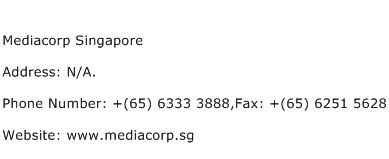 Mediacorp Singapore Address Contact Number