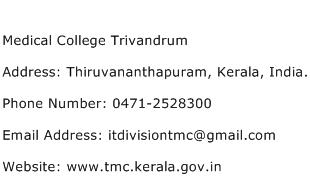 Medical College Trivandrum Address Contact Number