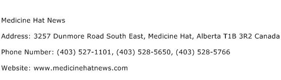 Medicine Hat News Address Contact Number