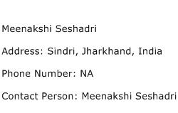 Meenakshi Seshadri Address Contact Number